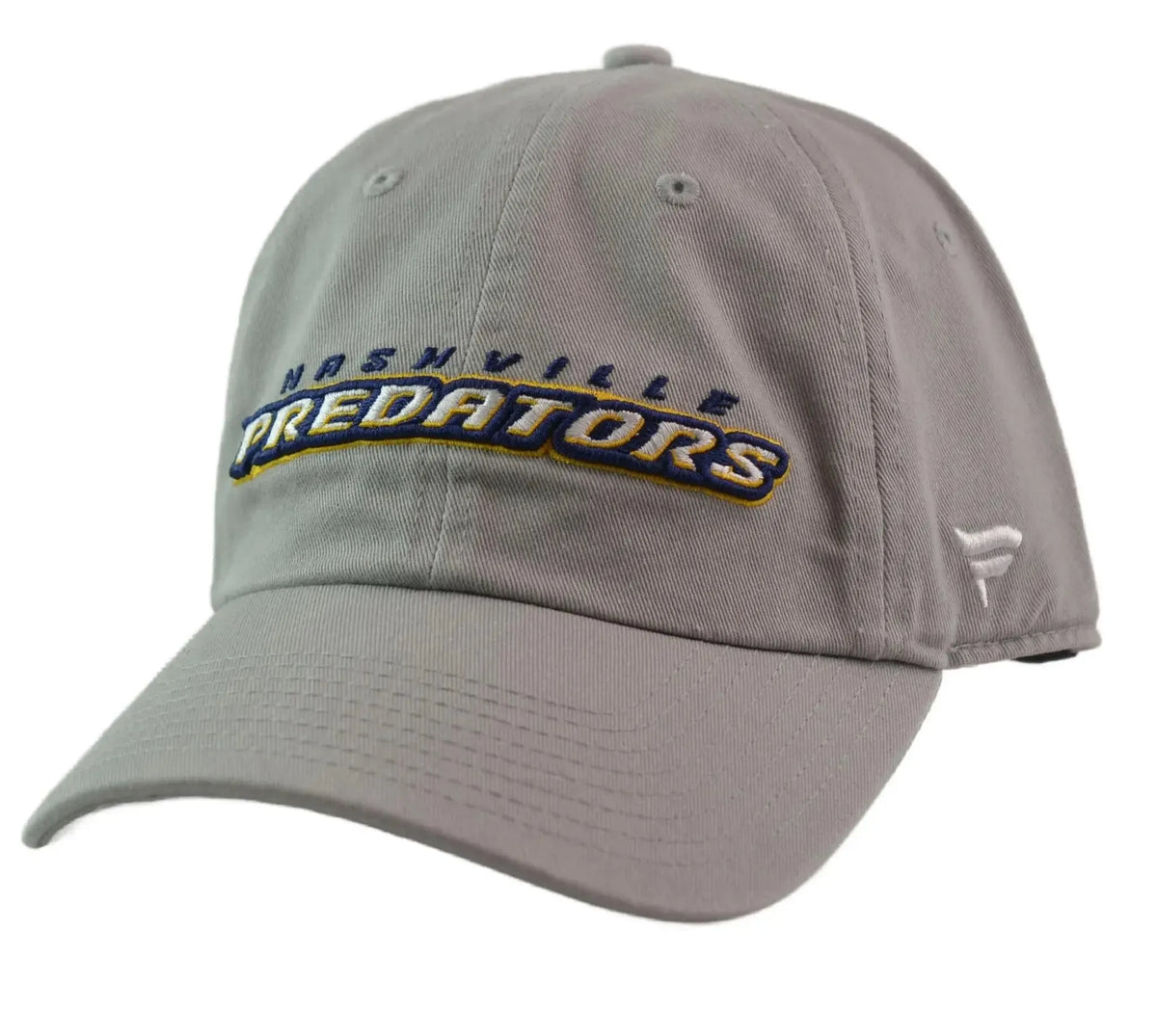 Nashville Predators Fanatics NHL Wordmark Logo Adjustable Gray Dad Hat