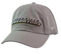 Nashville Predators Fanatics NHL Wordmark Logo Adjustable Gray Dad Hat