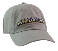 Nashville Predators Fanatics NHL Wordmark Logo Adjustable Gray Dad Hat