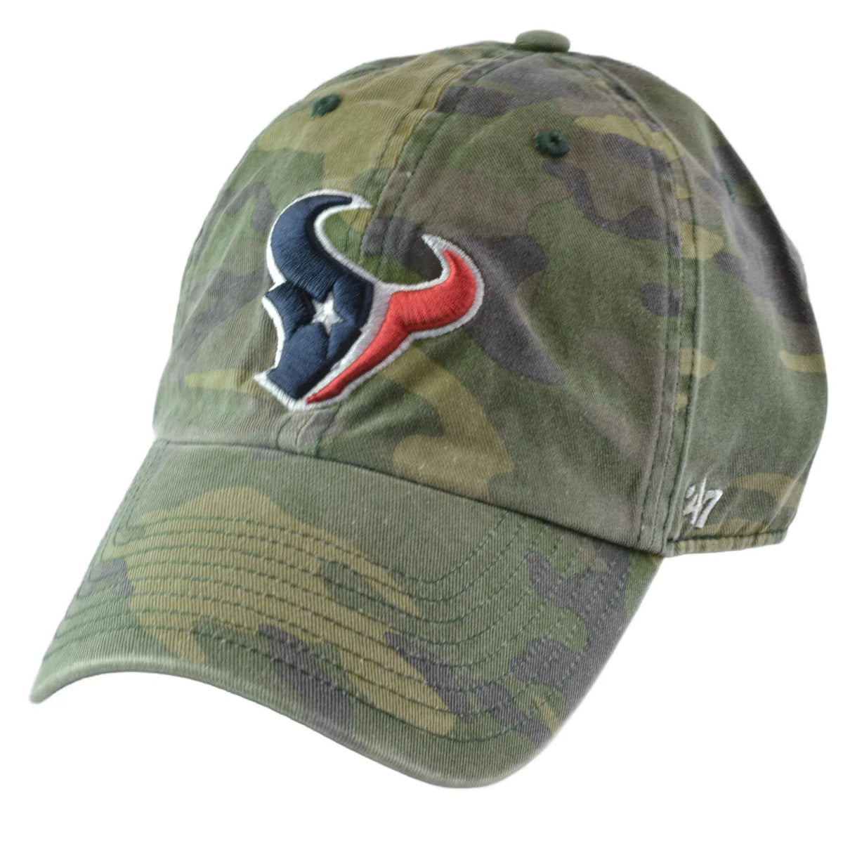 Houston Texans NFL Team Camouflage Logo Clean Up Adjustable Dad Hat Cap by '47