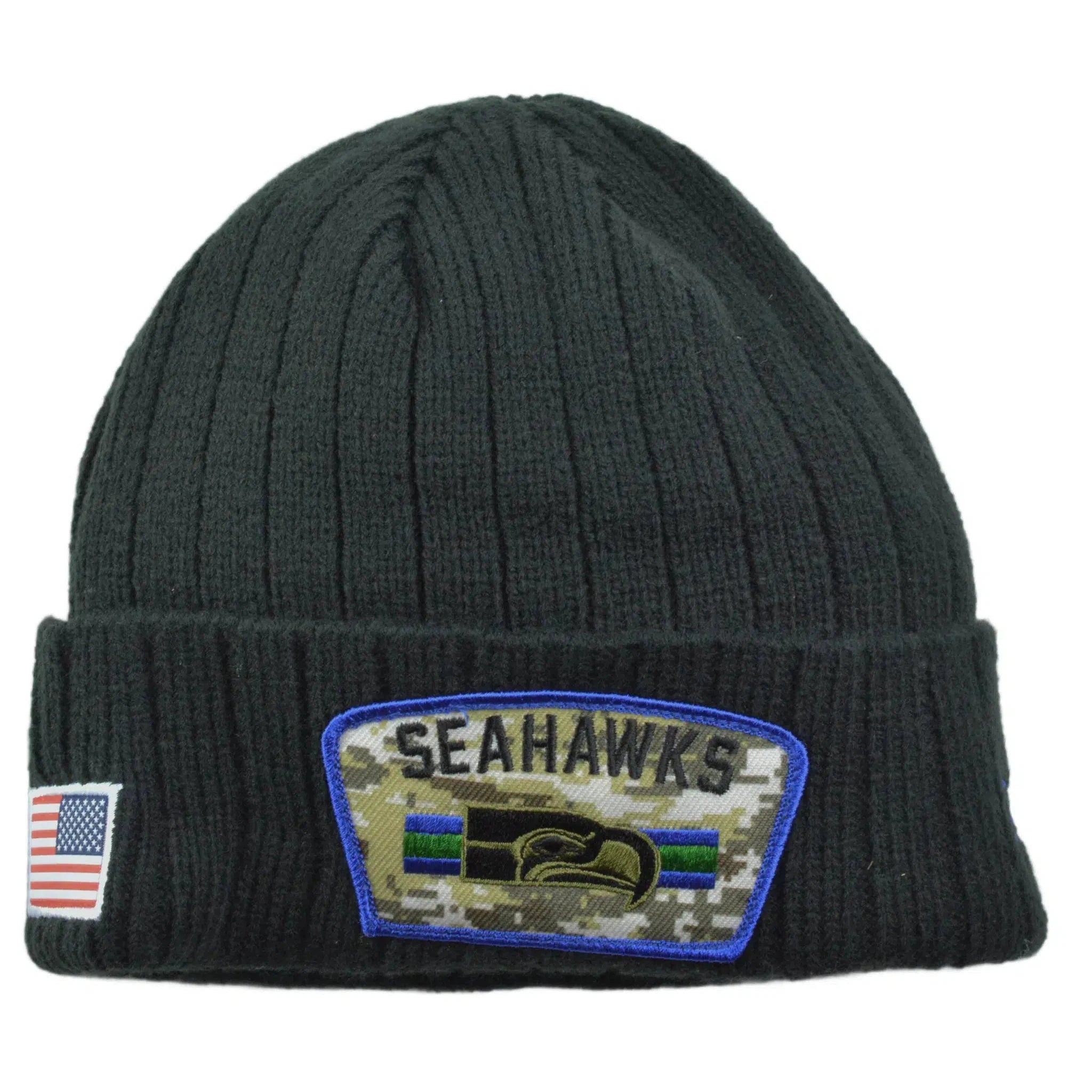 Seattle Seahawks New Era Salute to Service Black Knit Beanie Winter Watch Cap