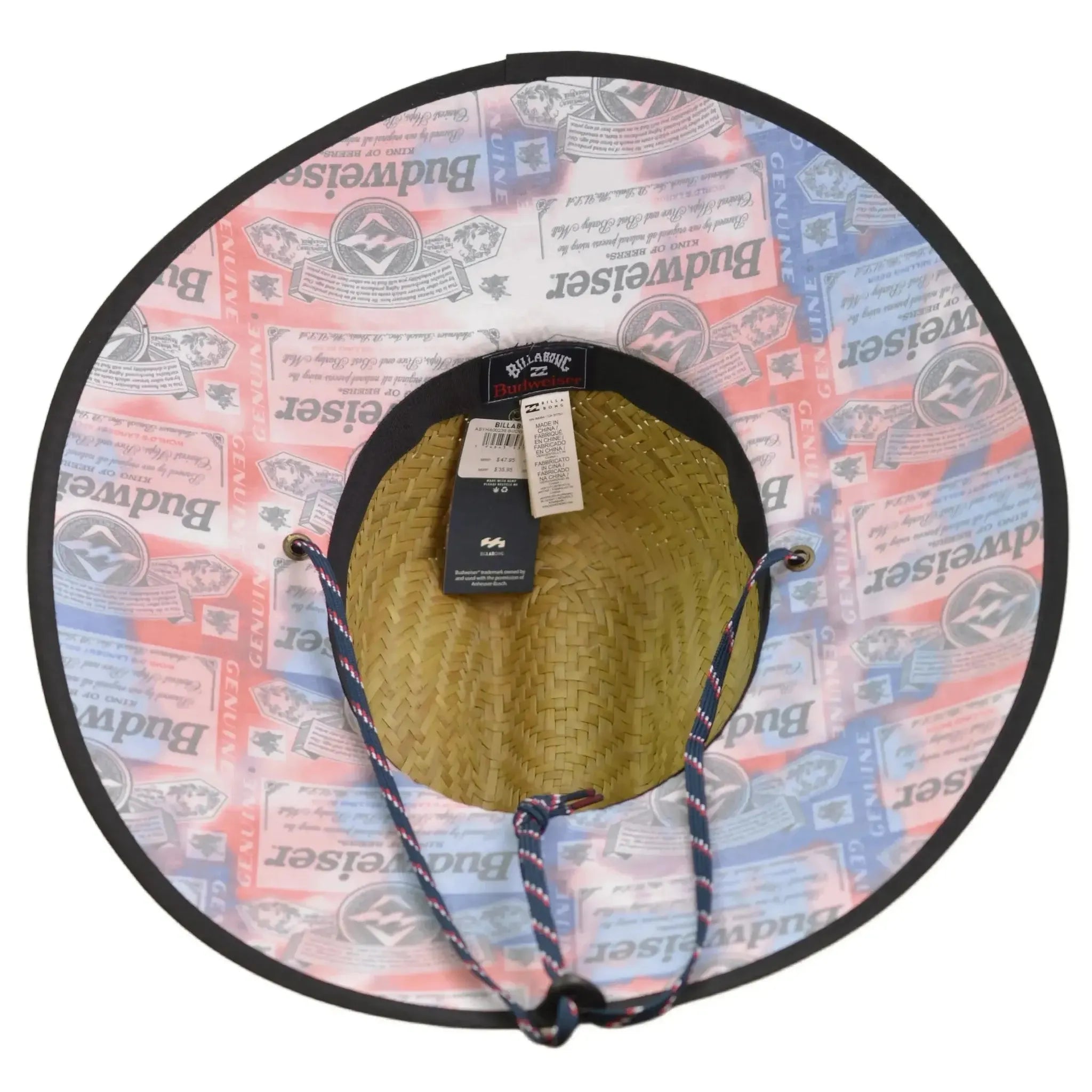 Billabong Budweiser Straw Tides Lifeguard Hat - Wide Brim Sun Hat