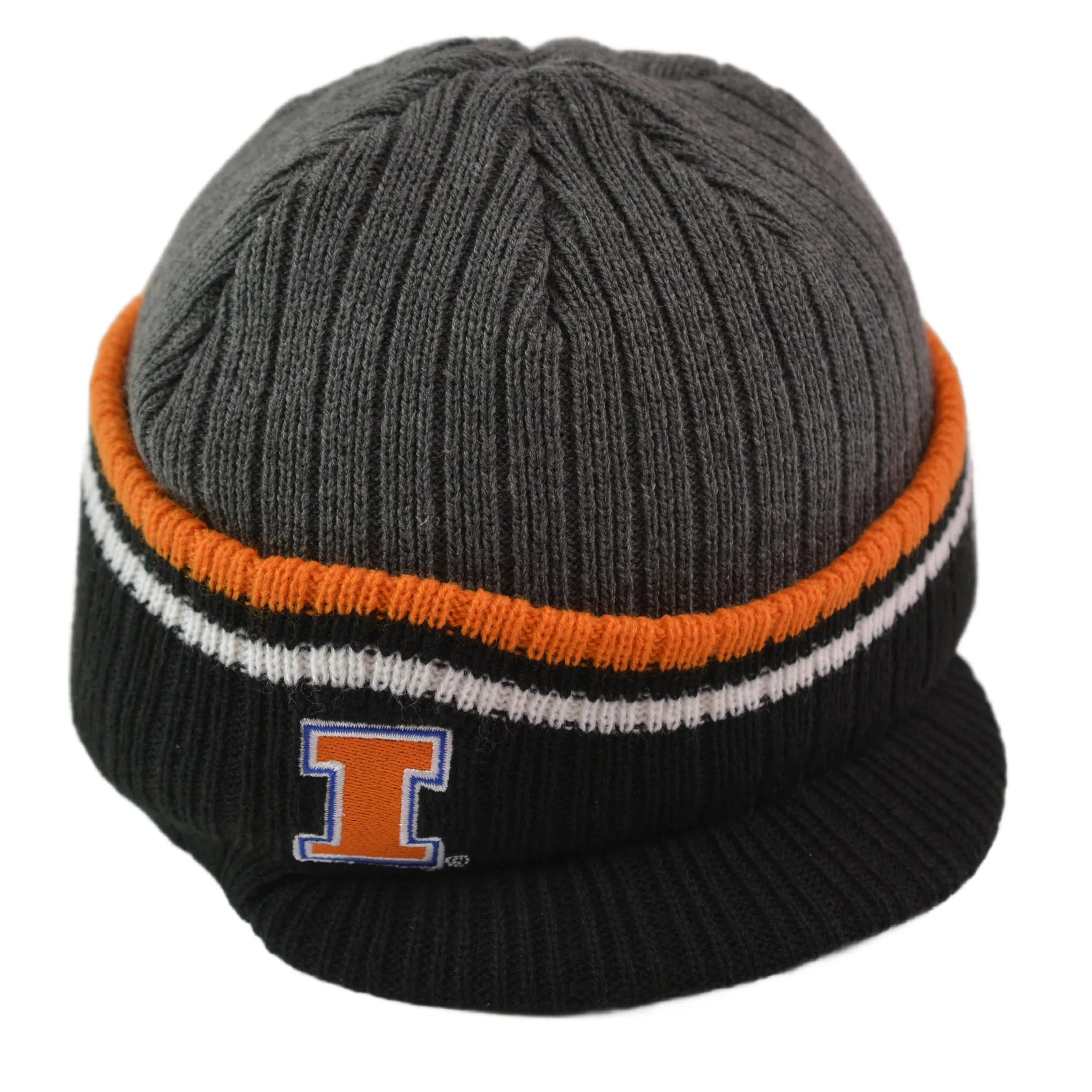 Illinois Fighting Illini NCAA Team Logo Knit Beanie Winter Hat with Visor