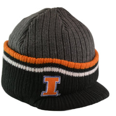 Illinois Fighting Illini NCAA Team Logo Knit Beanie Winter Hat with Visor