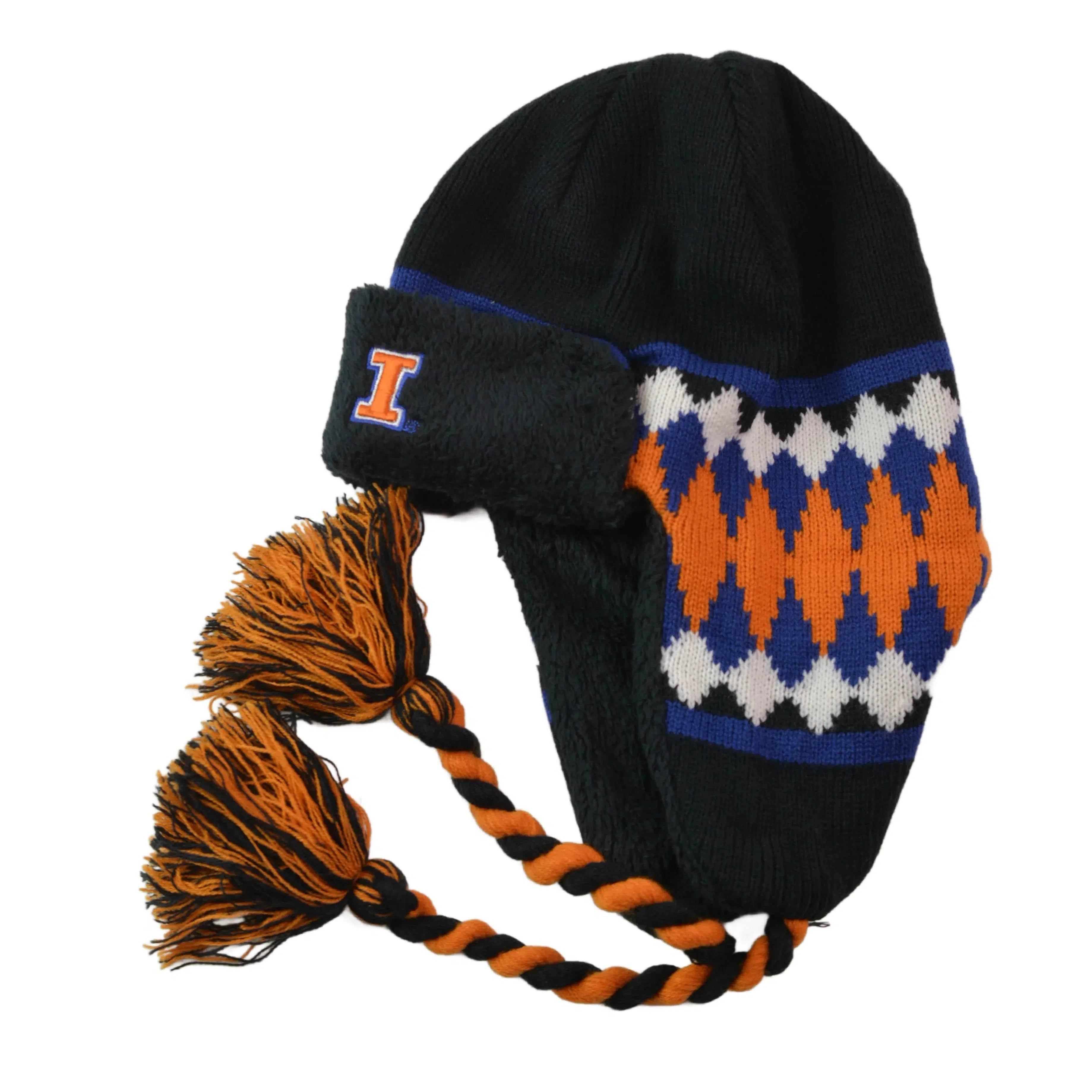 Illinois Fighting Illini Youth NCAA Black Trapper Style Beanie Winter Hat