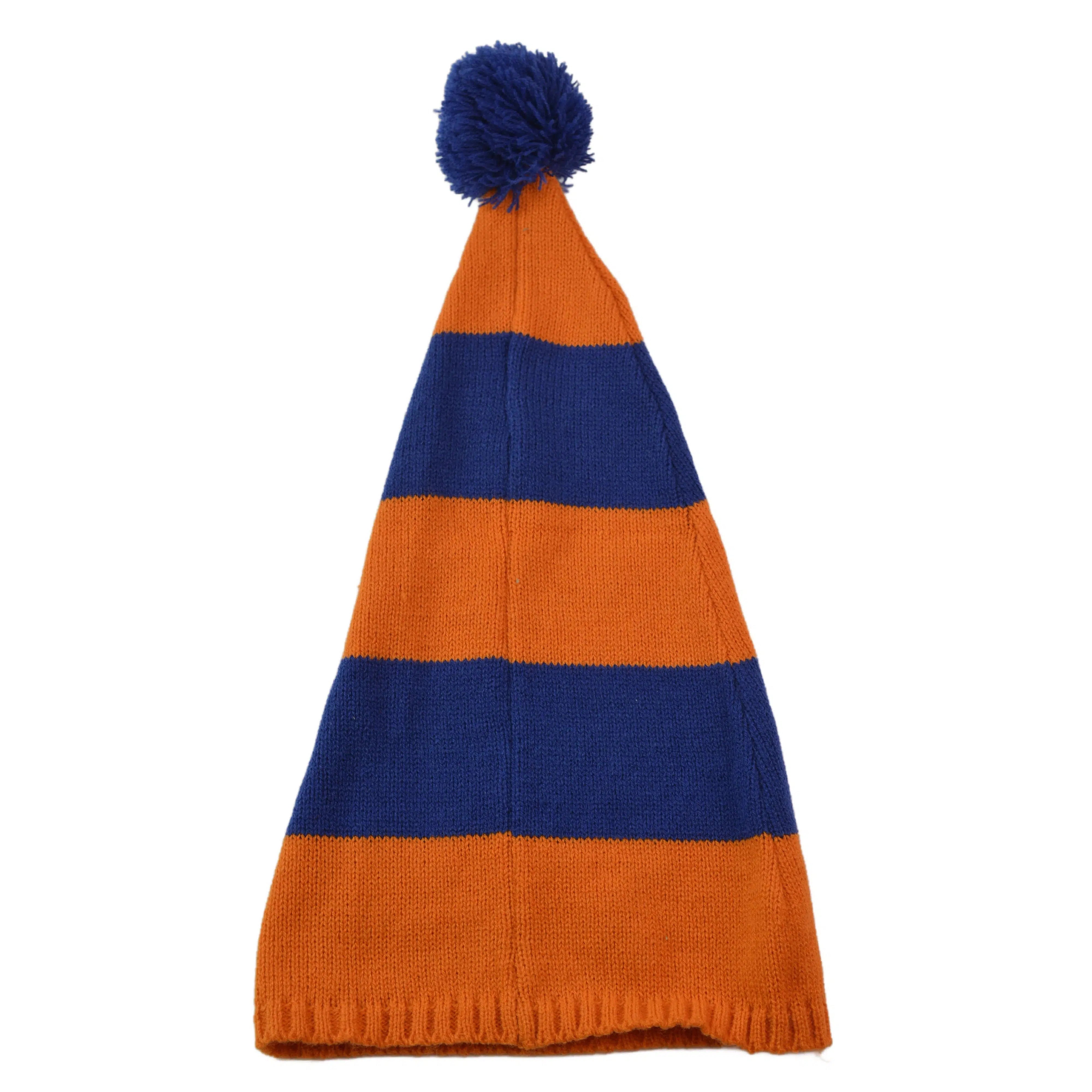 NCAA Illinois Fighting Illini Long Tailed Striped Toboggan Hat with Pom