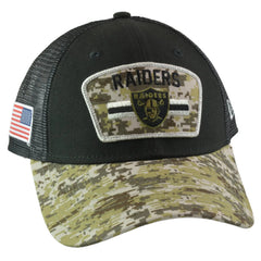 Las Vegas Raiders New Era 940 Salute To Service Black & Camo Mesh Back Adjustable Men's Snapback Hat