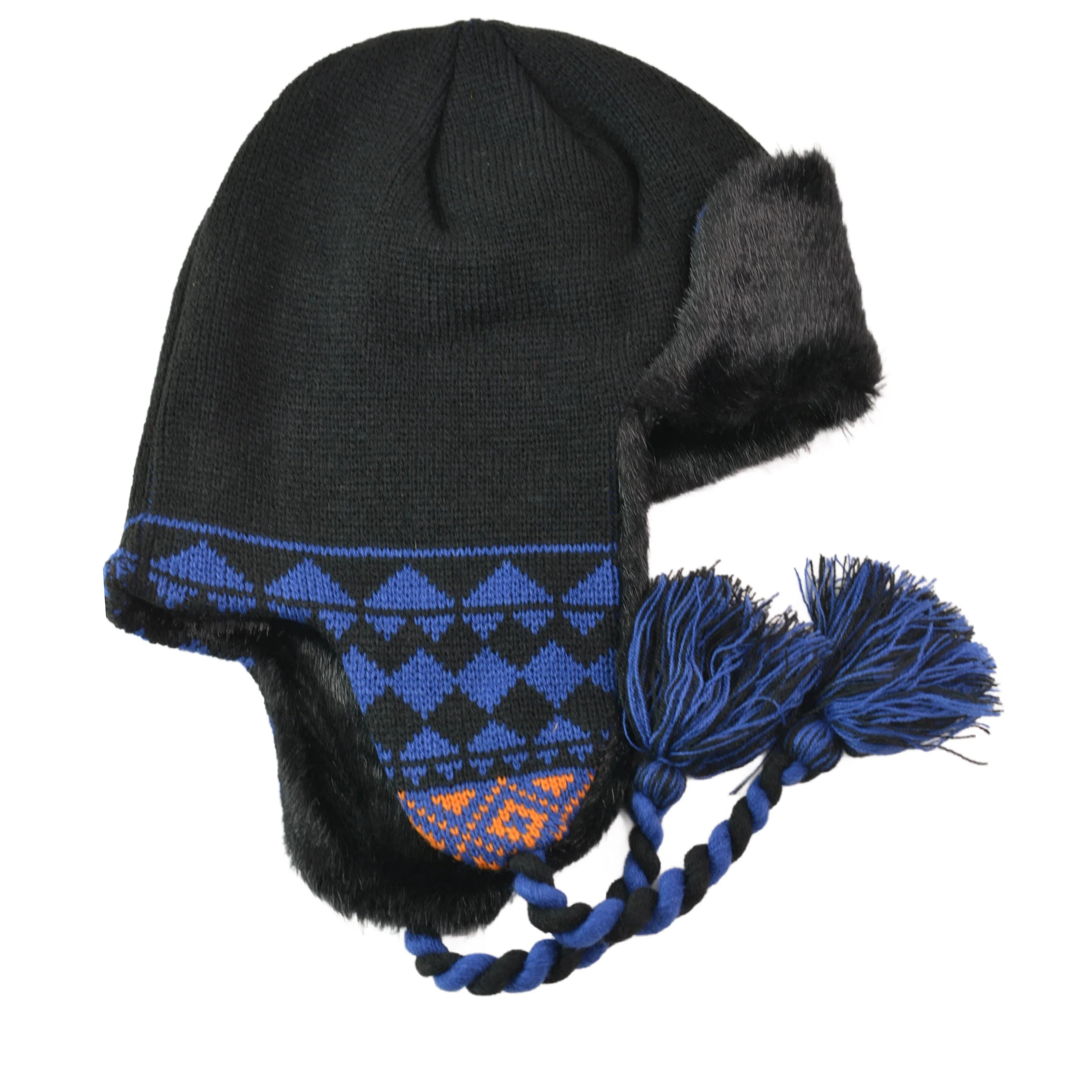 Illinois Fighting Illini NCAA Black Trapper Style Beanie Winter Hat