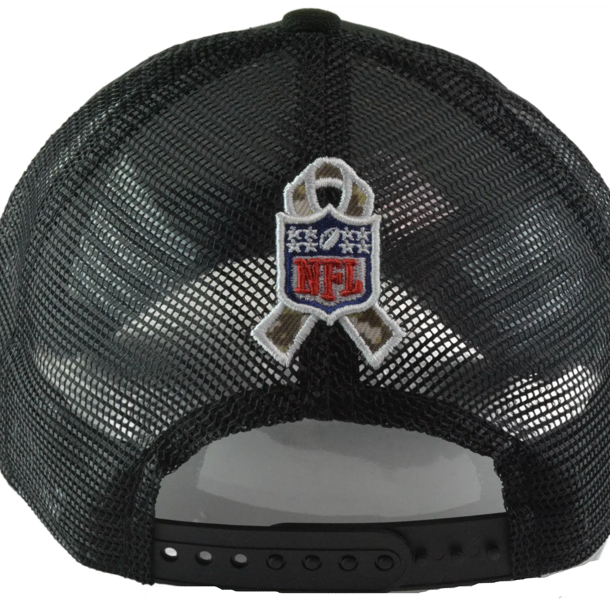 Las Vegas Raiders New Era 940 Salute To Service Black & Camo Mesh Back Adjustable Men's Snapback Hat