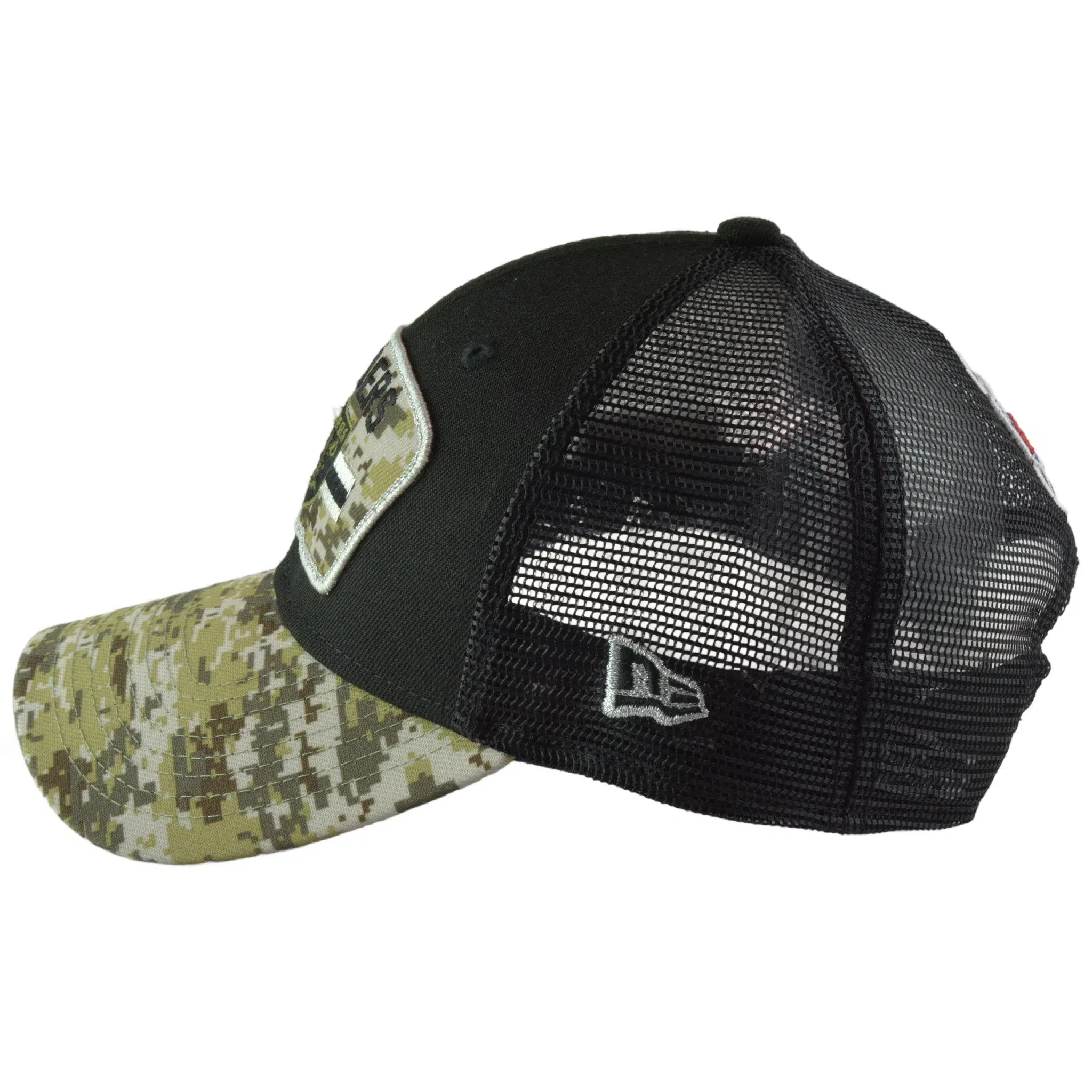 Las Vegas Raiders New Era 940 Salute To Service Black & Camo Mesh Back Adjustable Men's Snapback Hat