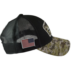 Las Vegas Raiders New Era 940 Salute To Service Black & Camo Mesh Back Adjustable Men's Snapback Hat