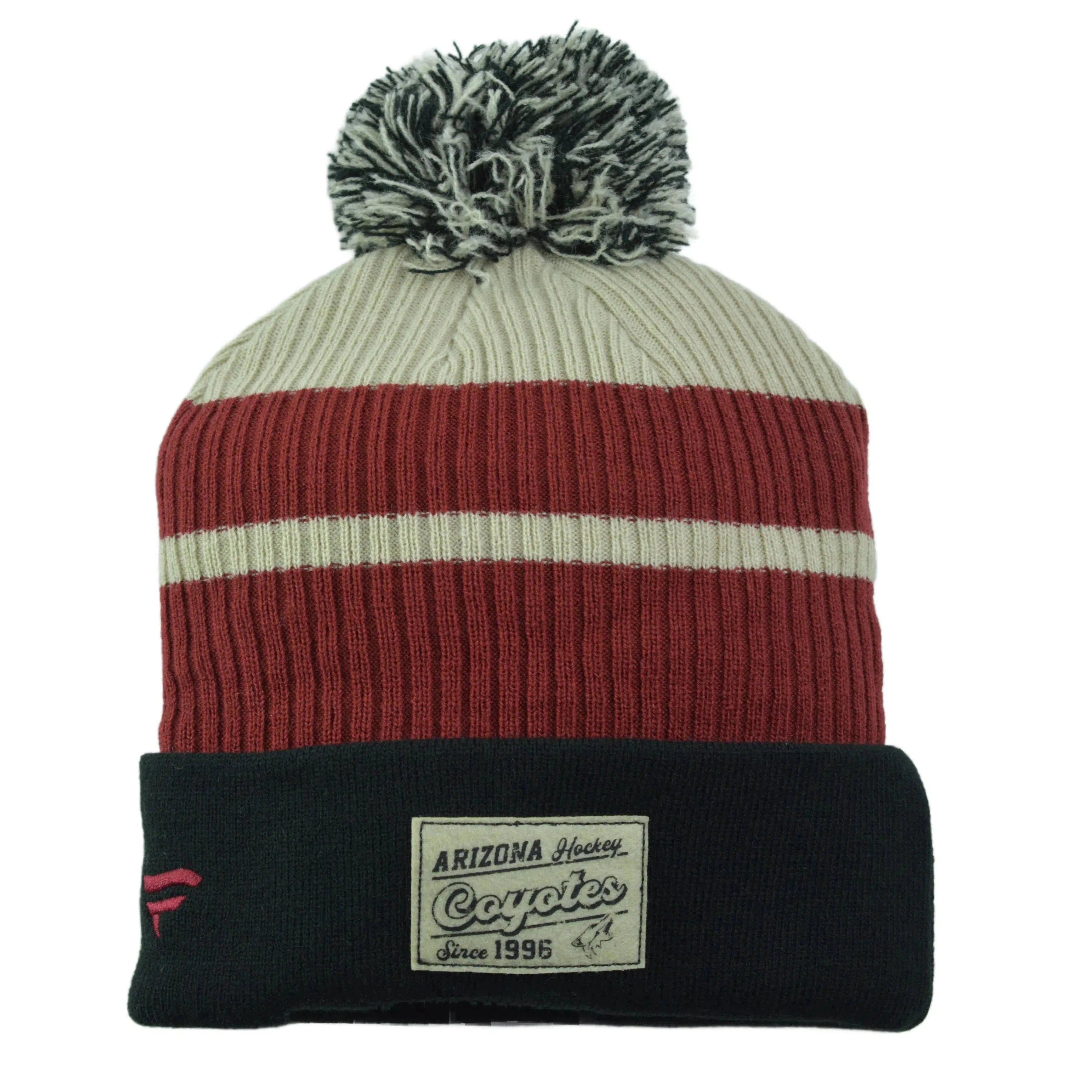 Arizona Coyotes NHL Vintage Hockey True Classic Pom Knit Beanie Winter Hat by Fanatics