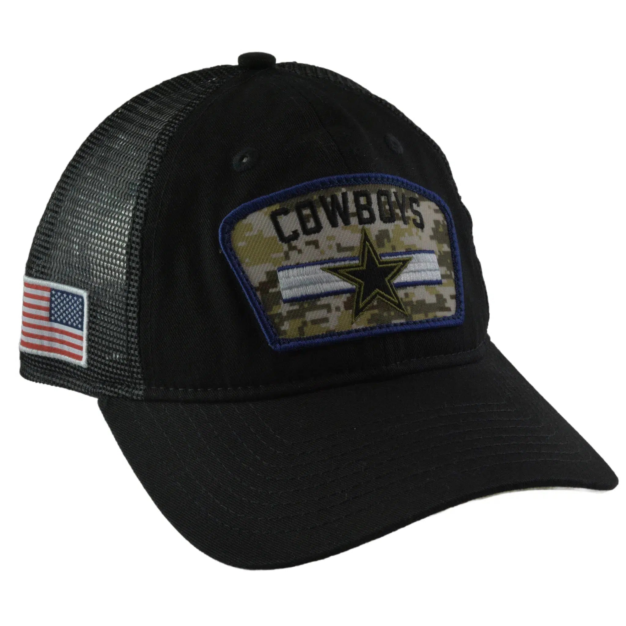 Dallas Cowboys New Era 920 Salute To Service Black Mesh Back Adjustable Men's Snapback Hat