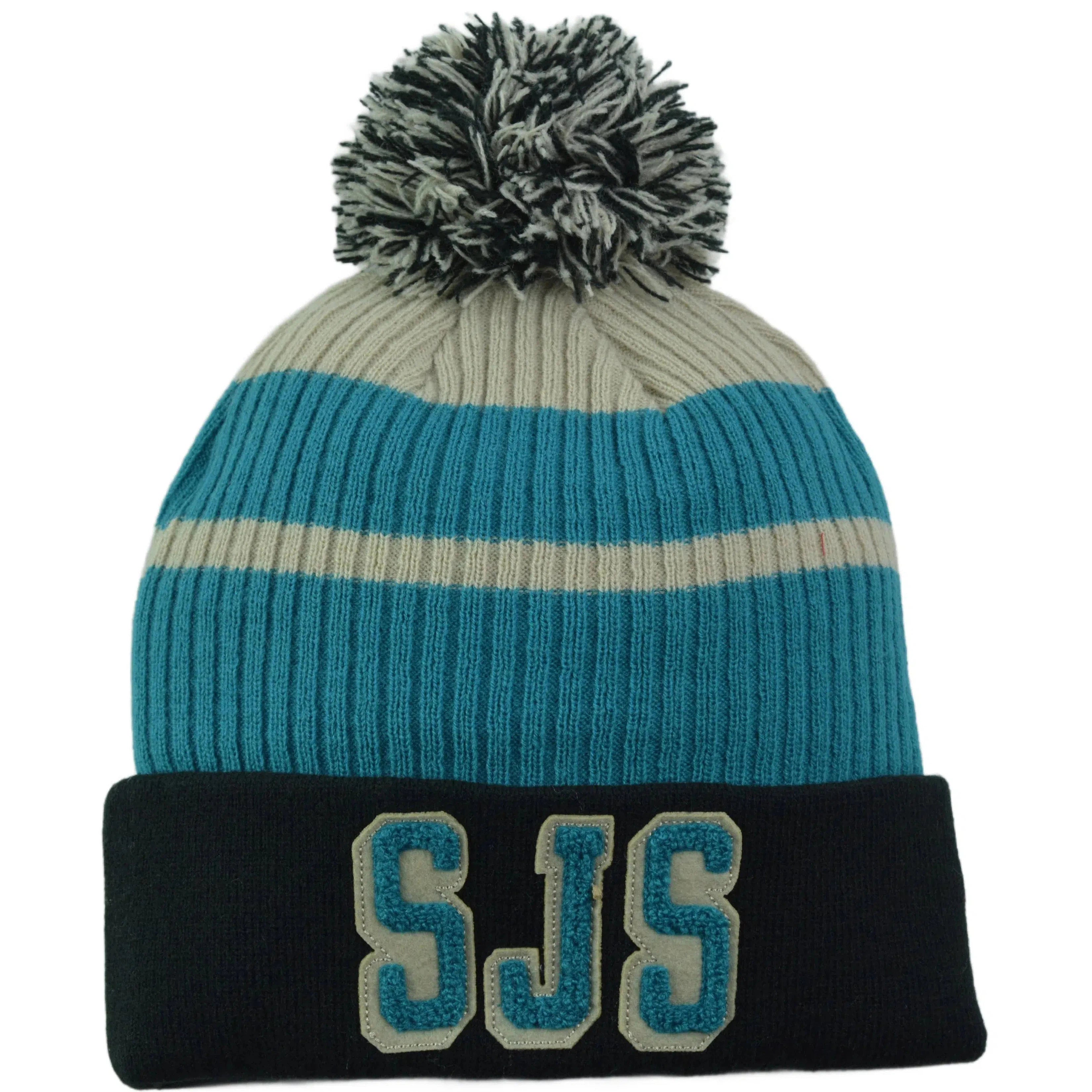 San Jose Sharks NHL Vintage Hockey True Classic Knit Beanie Pom WInter Hat by Fanatics