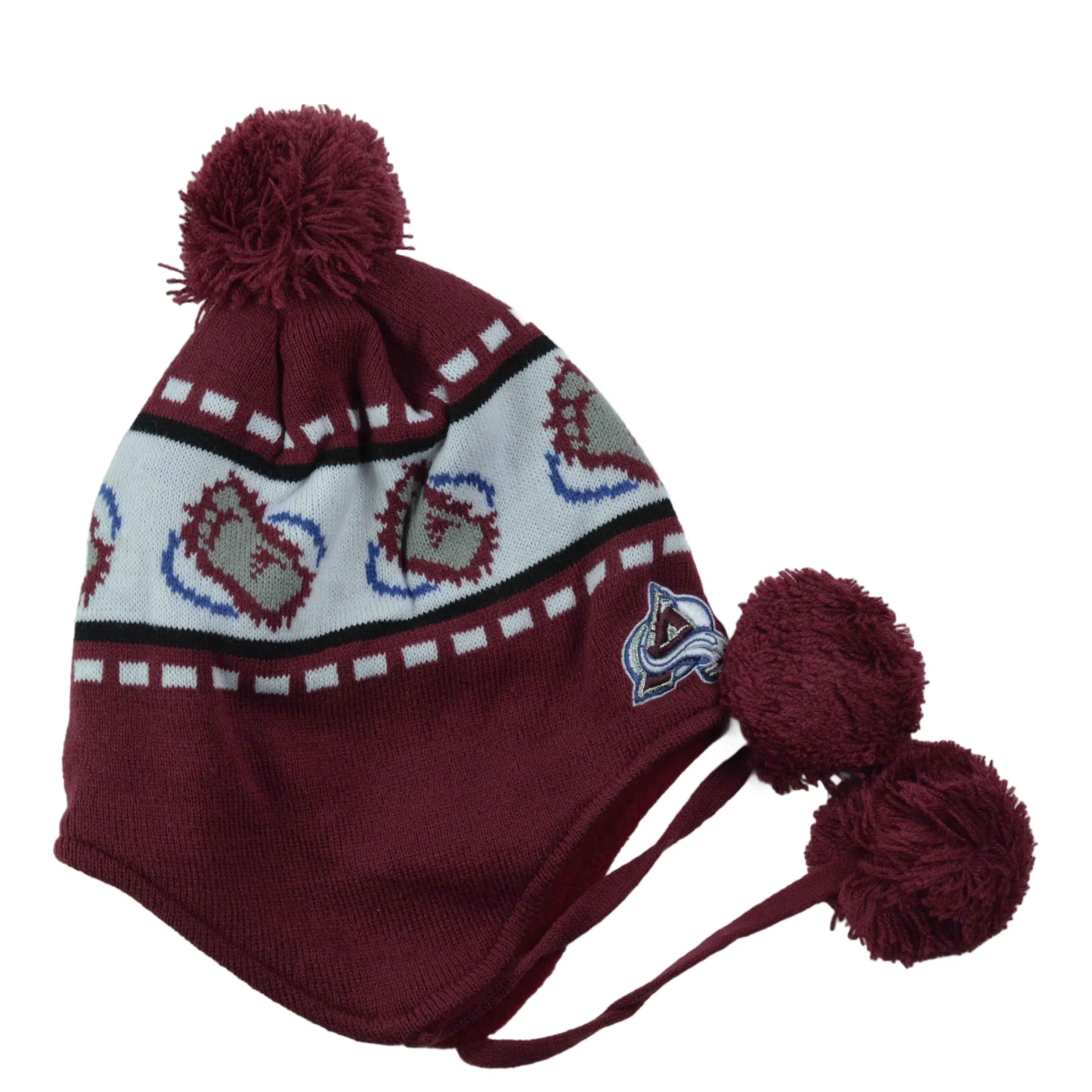 Colorado Avalanche NHL Team Logo Knit Tassel Pom Beanie Winter Hat