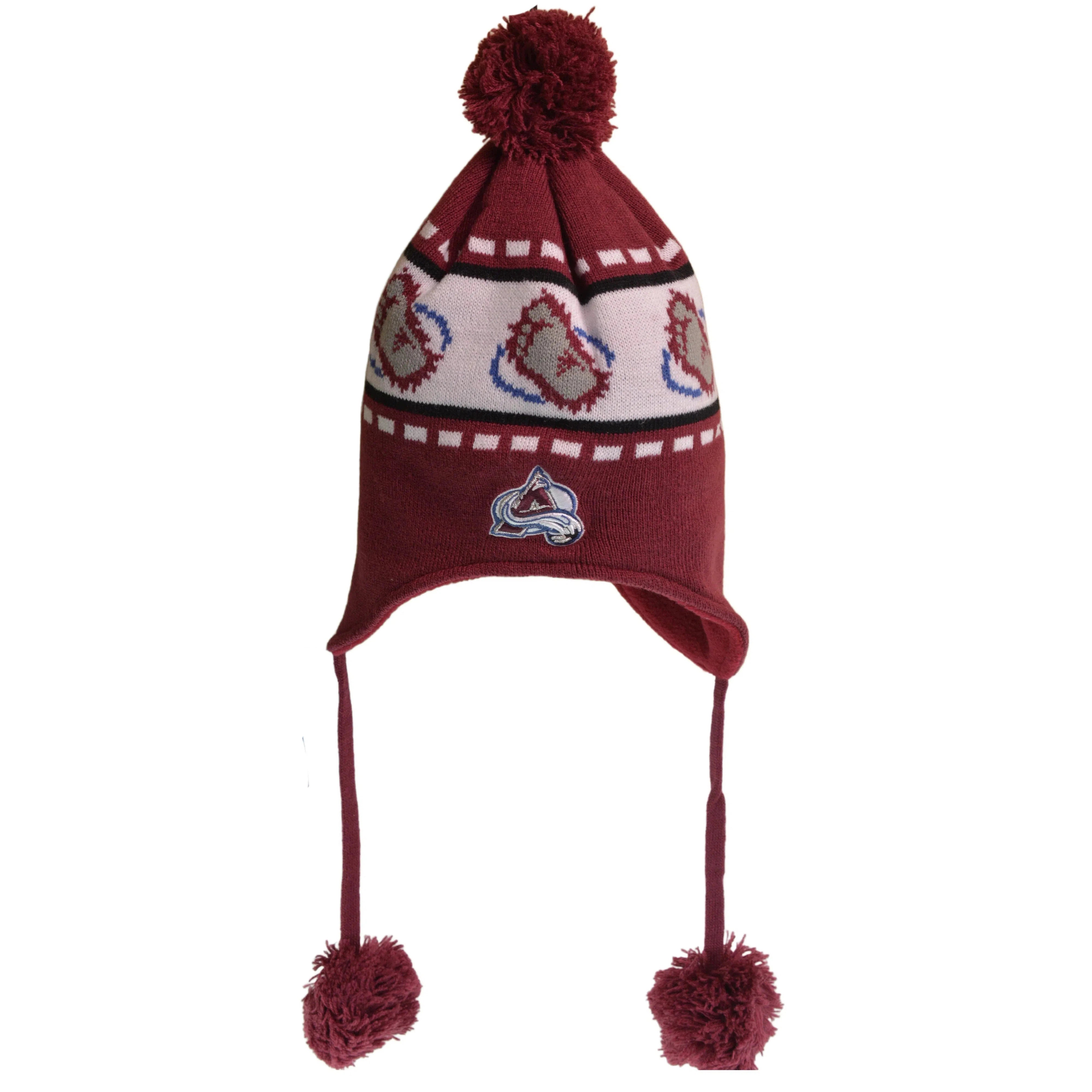 Colorado Avalanche NHL Team Logo Knit Tassel Pom Beanie Winter Hat