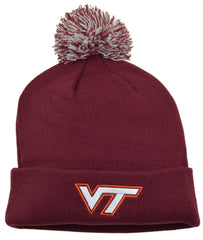Virginia Tech Hokies Maroon NCAA Knit Beanie with Pom by Top of the World