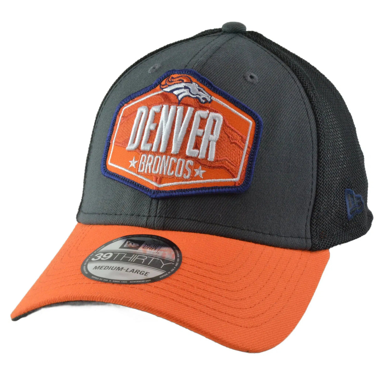 Denver Broncos New Era 39THIRTY NFL Draft Stretch Fit Mesh Back Hat