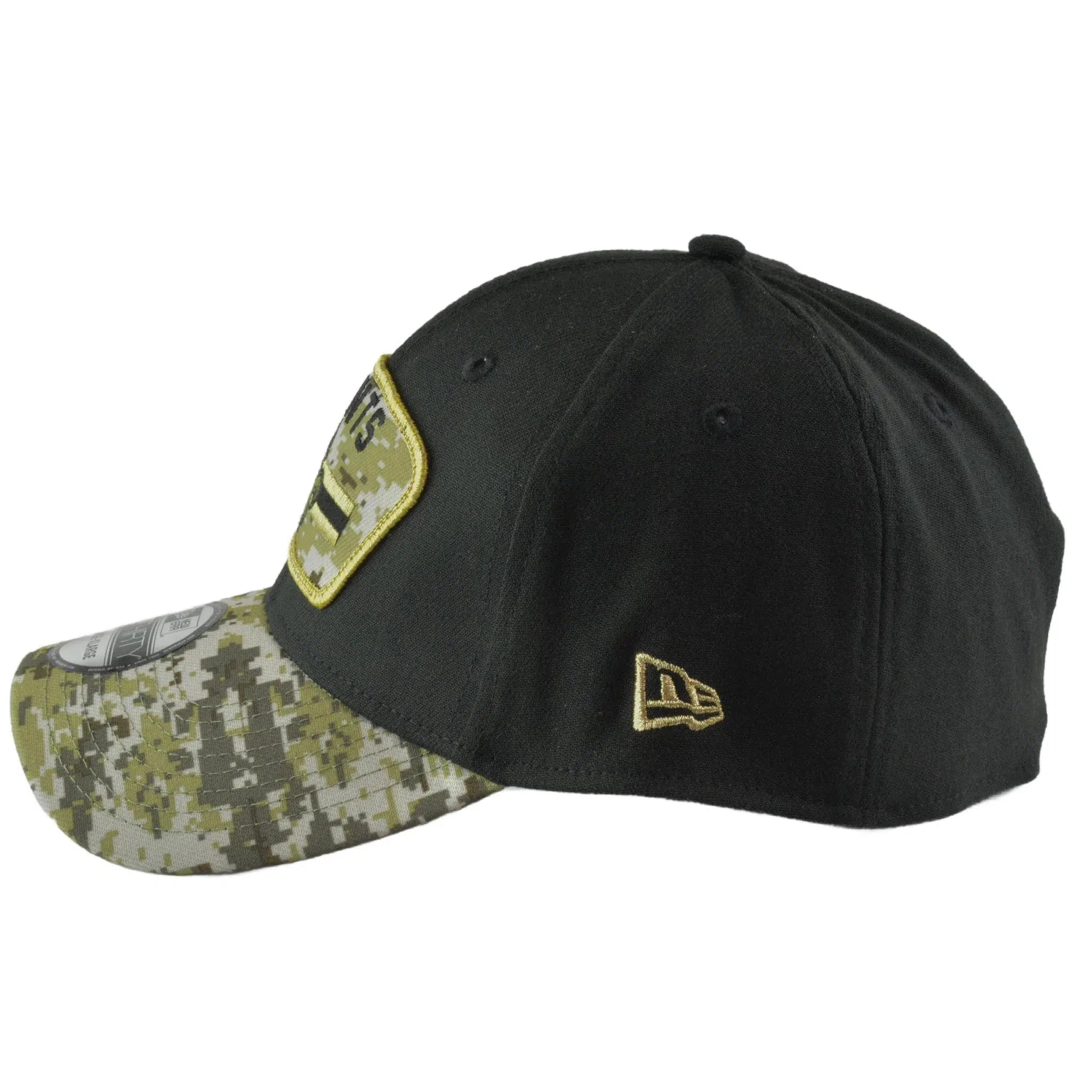 New Orleans Saints New Era 39THIRTY NFL Salute to Service Black & Camo Football Flex Fit Hat