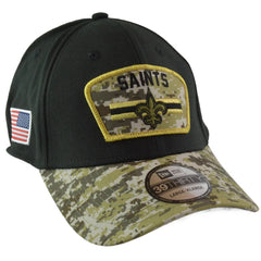 New Orleans Saints New Era 39THIRTY NFL Salute to Service Black & Camo Football Flex Fit Hat