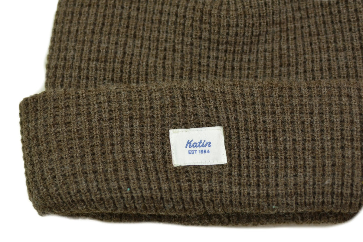 Katin Wade Waffle Knit Beanie Winter Watch Cap – Dark Brown Heather