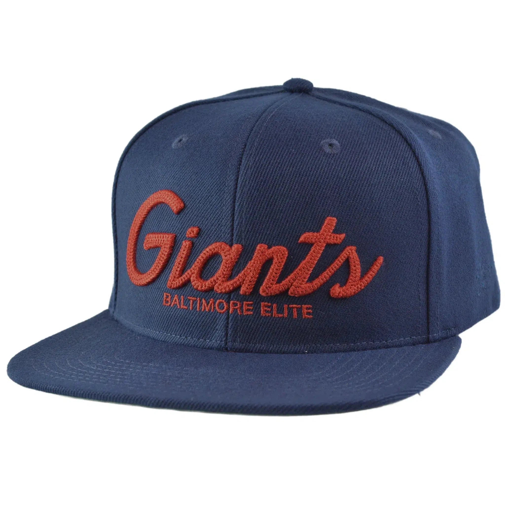 Baltimore Elite Giants Rings & Crowns NLB Script Snapback Hat Flat Bill Cap