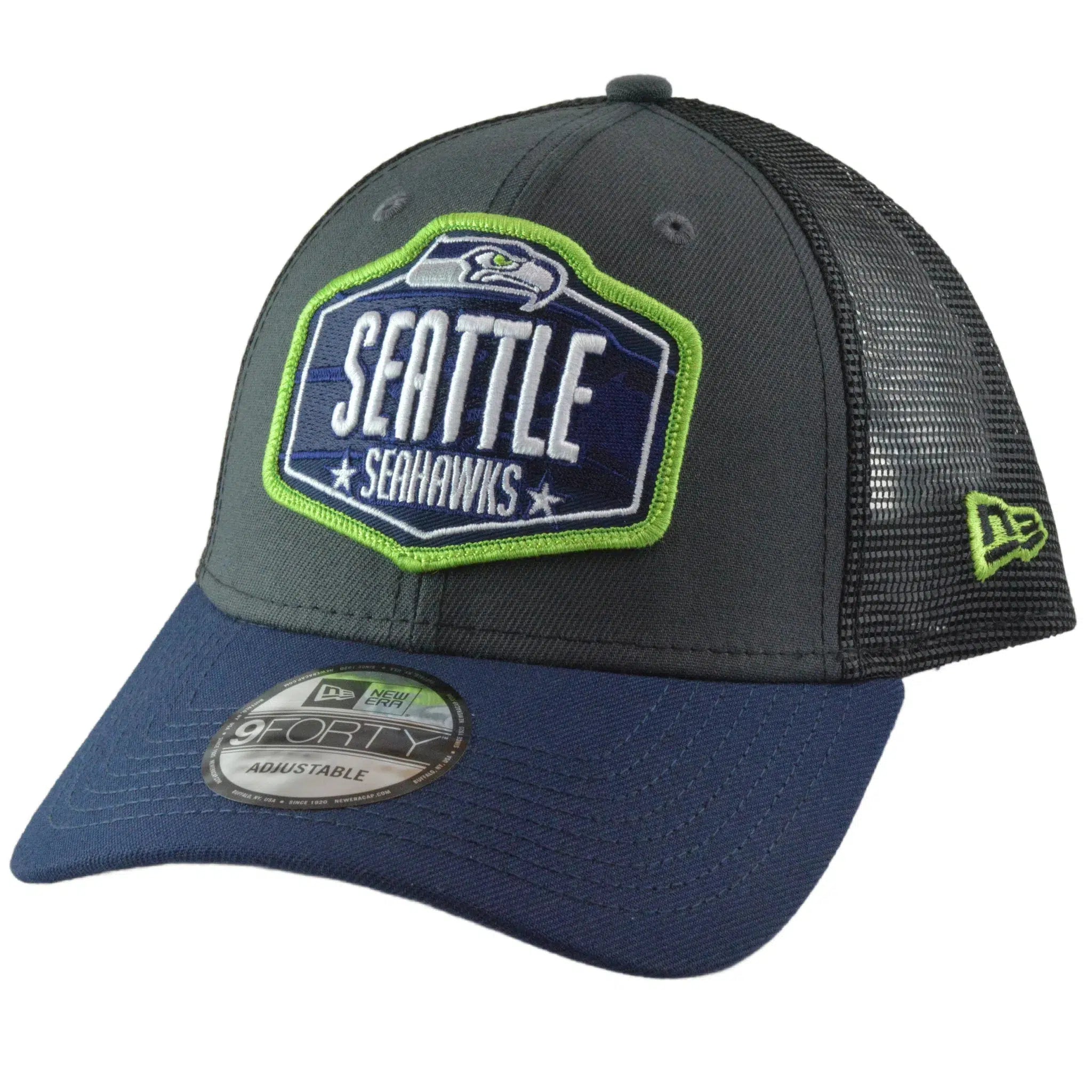 Seattle Seahawks New Era 9FORTY NFL Draft 2 Tone Gray & Blue Trucker Hat