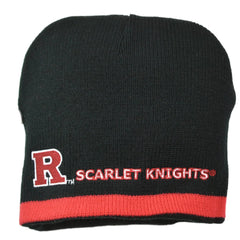 Rutgers Scarlet Knights NCAA Team Logo Red & Black Reversible Knit Beanie Winter Hat