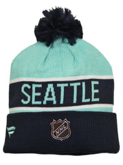 Seattle Kraken Fanatics Deep Sea Pro Draft Knit Cuffed Beanie with Pom