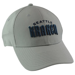 Seattle Kraken NHL Team Logo Men's Gray Stretch FIt A-Flex Hat by Fanatics Position 3