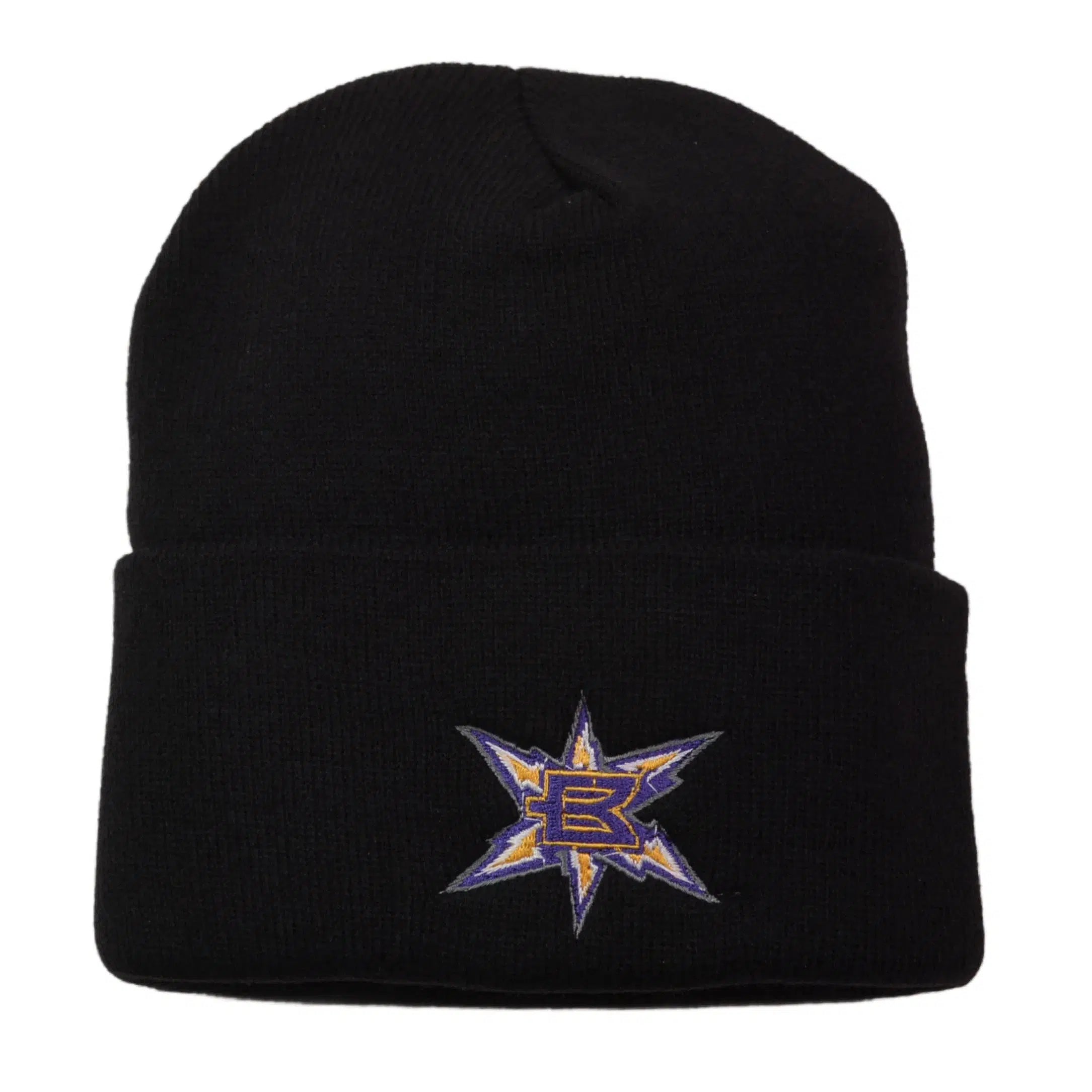 XFL Birmingham Thunderbolts Throwback Logo Black Cuffed Knit Beanie Winter Hat Watch Cap