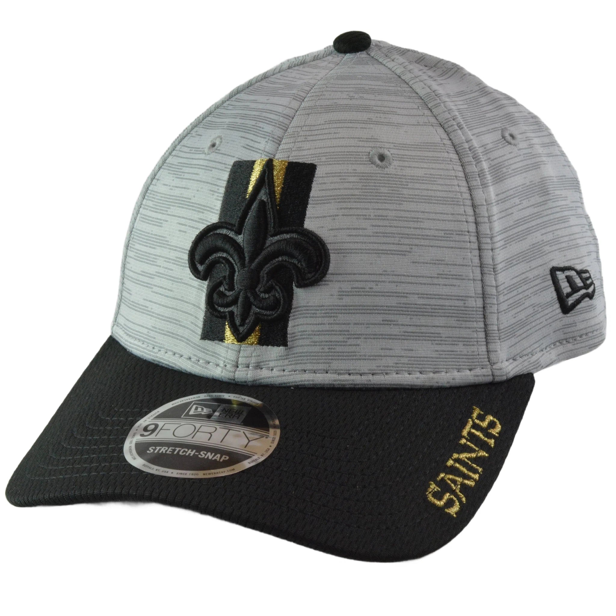 New Orleans Saints New Era 9FORTY NFL Training Camp Gray & Black Adjustable Hat