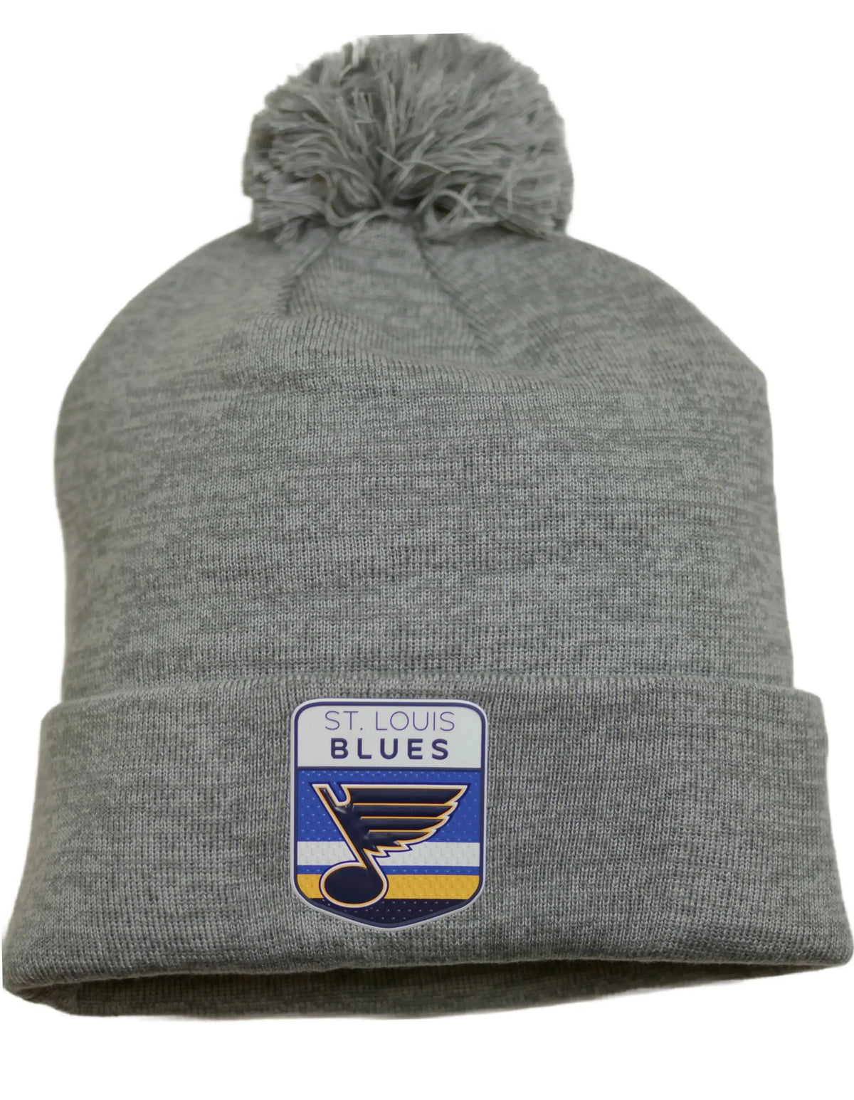St. Louis Blues Gray Pro Cuffed Knit Beanie with Pom by Fanatics
