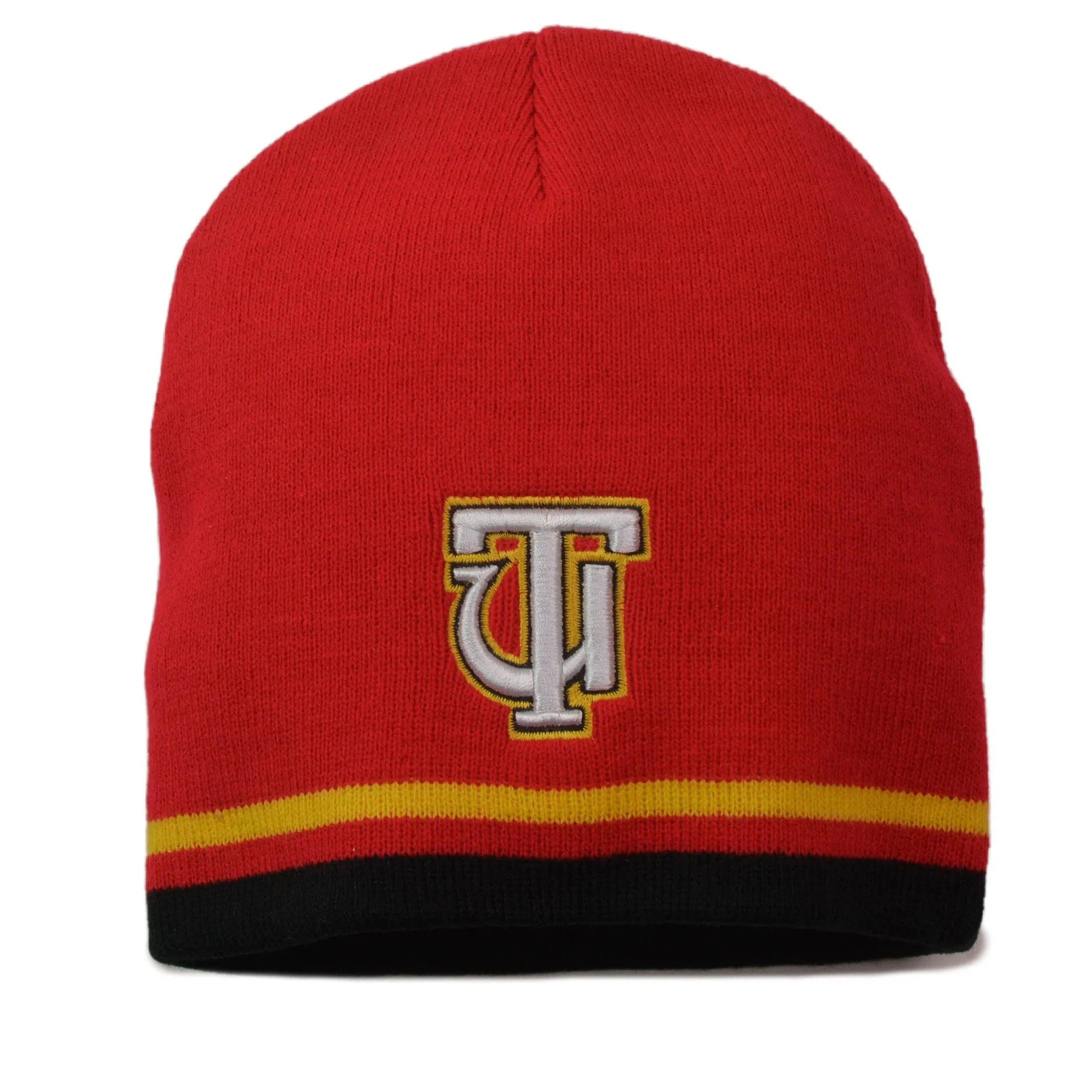 Tuskegee Golden Tigers Red & Black NCAA Team Knit Logo Beanie, Winter Hat