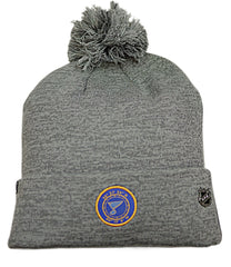 St. Louis Blues Gray Pro Cuffed Knit Beanie with Pom by Fanatics
