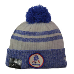 New England Patriots New Era NFL Retro Team Logo Knit Beanie, Winter Hat with Pom