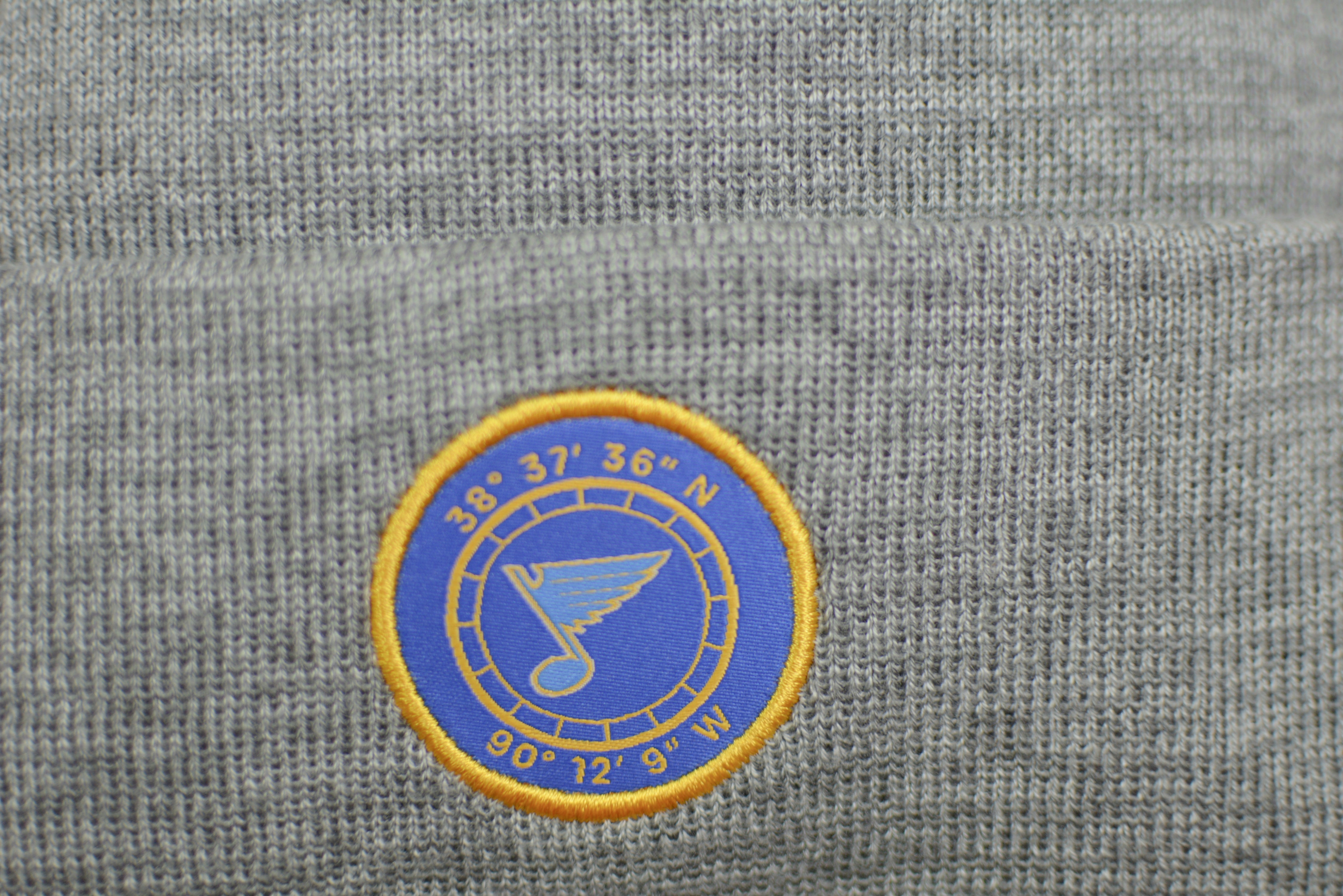 St. Louis Blues Gray Pro Cuffed Knit Beanie with Pom by Fanatics