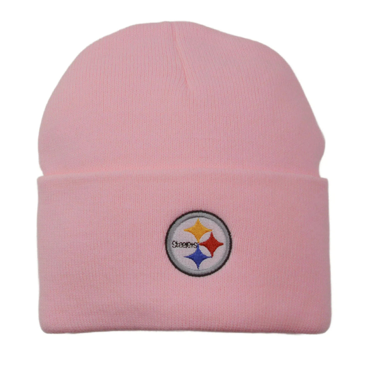 Pittsburgh Steelers Officially Licensed NFL Team Knit Cuffed Pink Beanie, Winter Hat