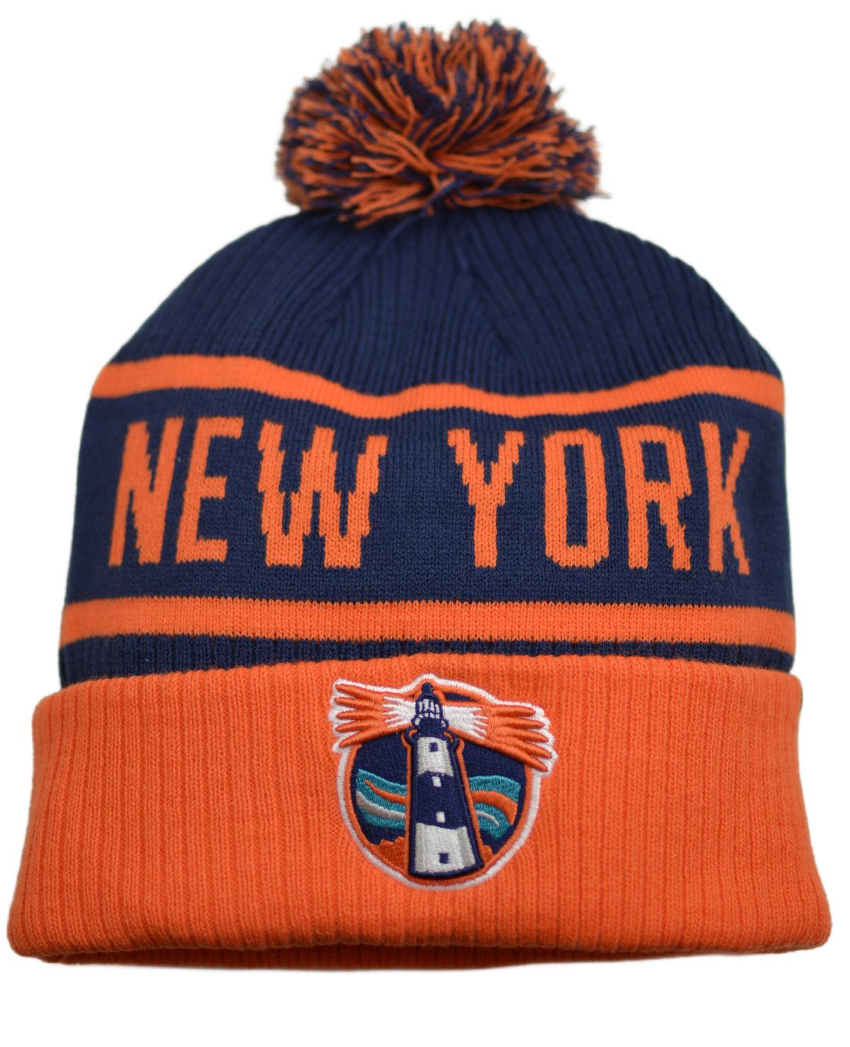 New York Islanders Lighthouse Cuffed Knit Pom Winter Hat by Fanatics