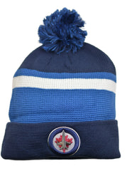 Winnipeg Jets Waffle Knit NHL Draft Cuffed Pom Winter Hat by Fanatics