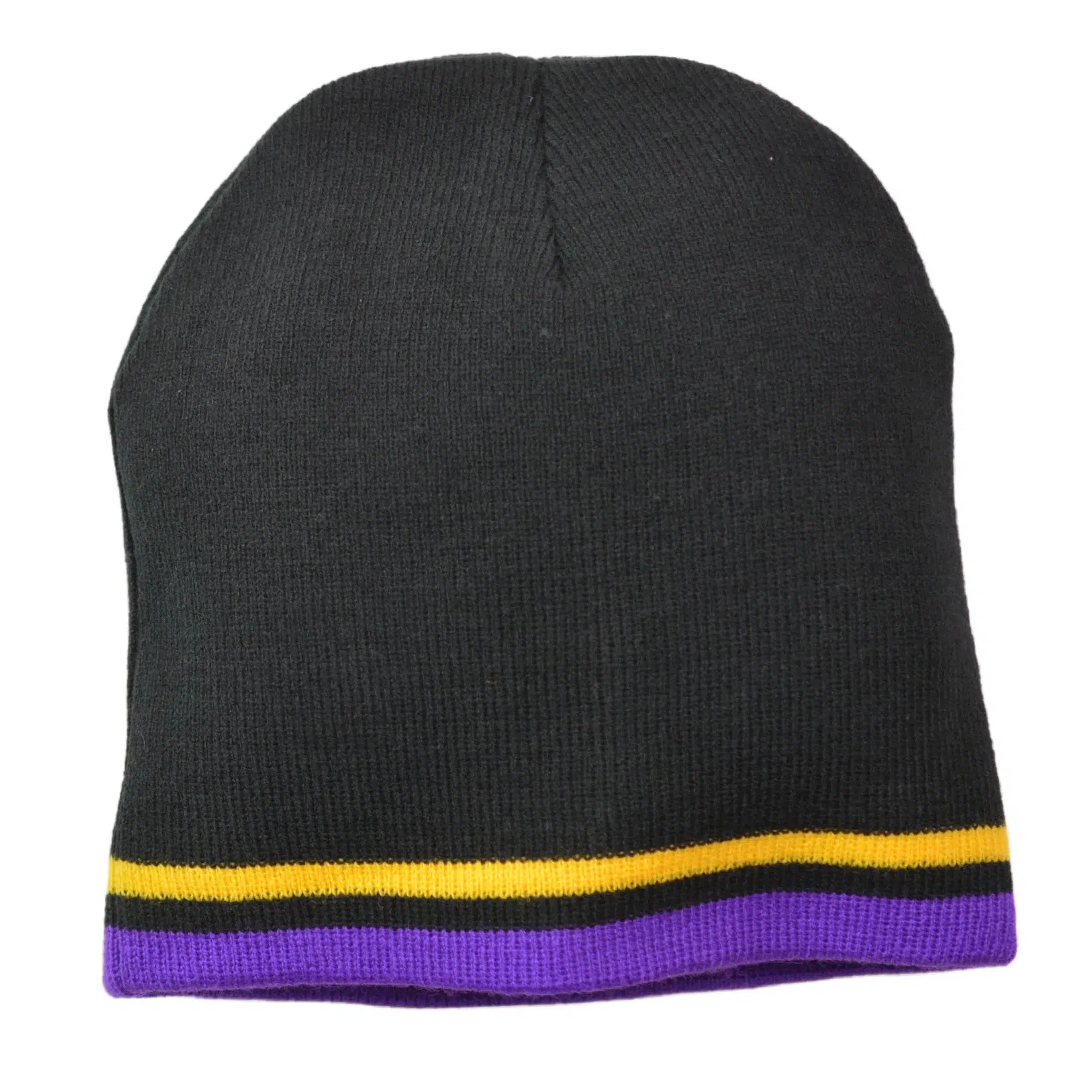 Prairie View A&M Panthers NCAA Black/Purple Team Knit Logo Beanie, Winter Hat