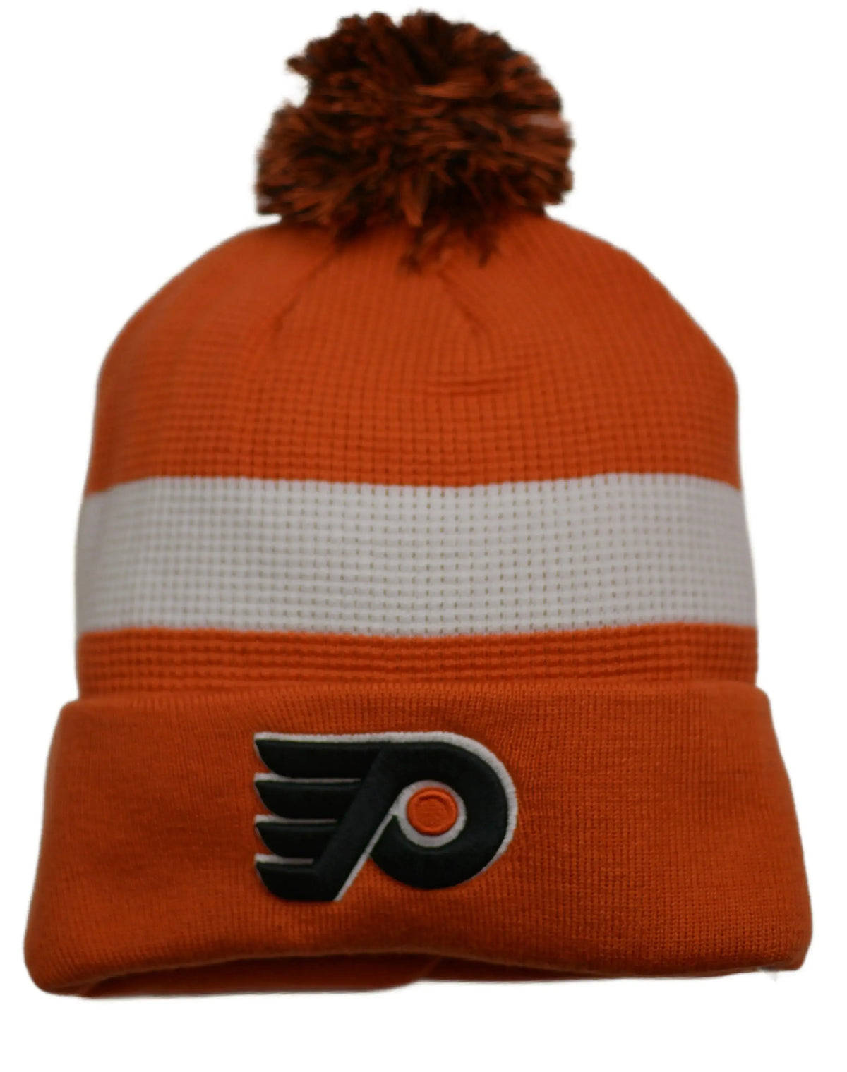 Philadelphia Flyers Waffle Knit NHL Draft Cuffed Pom Winter Hat by Fanatics