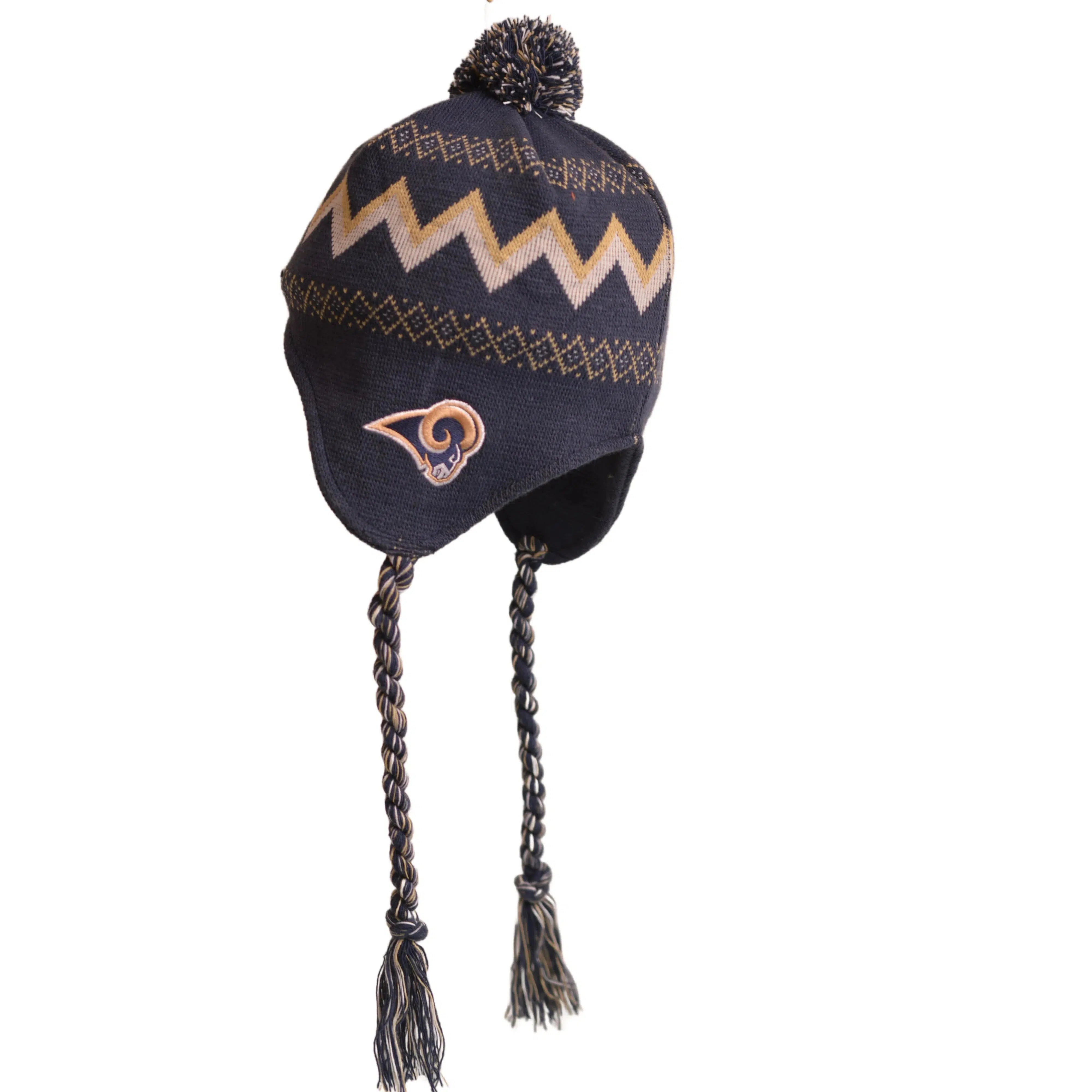 Los Angeles Rams NFL Team Logo Beanie with Ear Flaps and Tassels