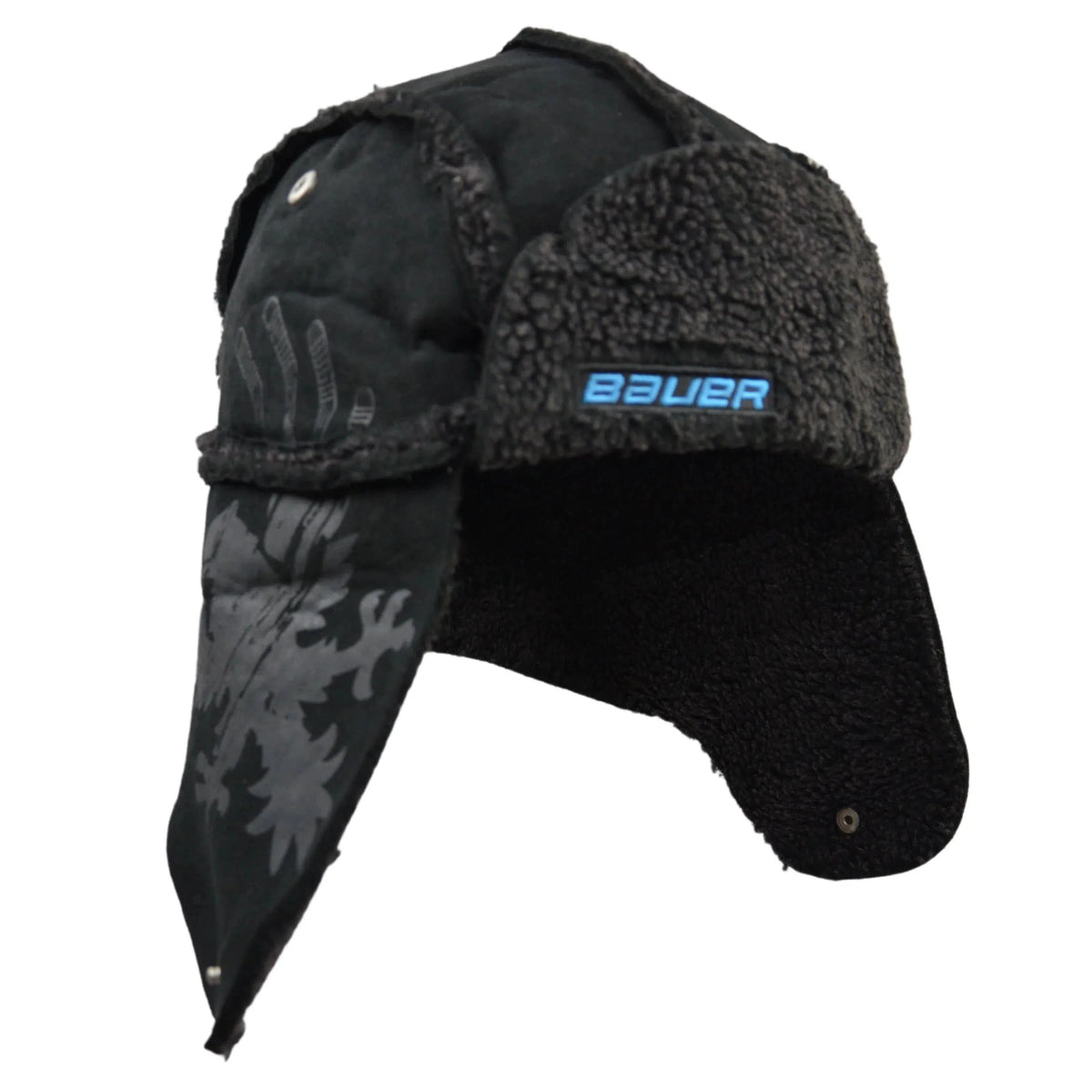 Bauer Spotlight Fargo Black Fleece Lined Hockey Trapper Winter Hat