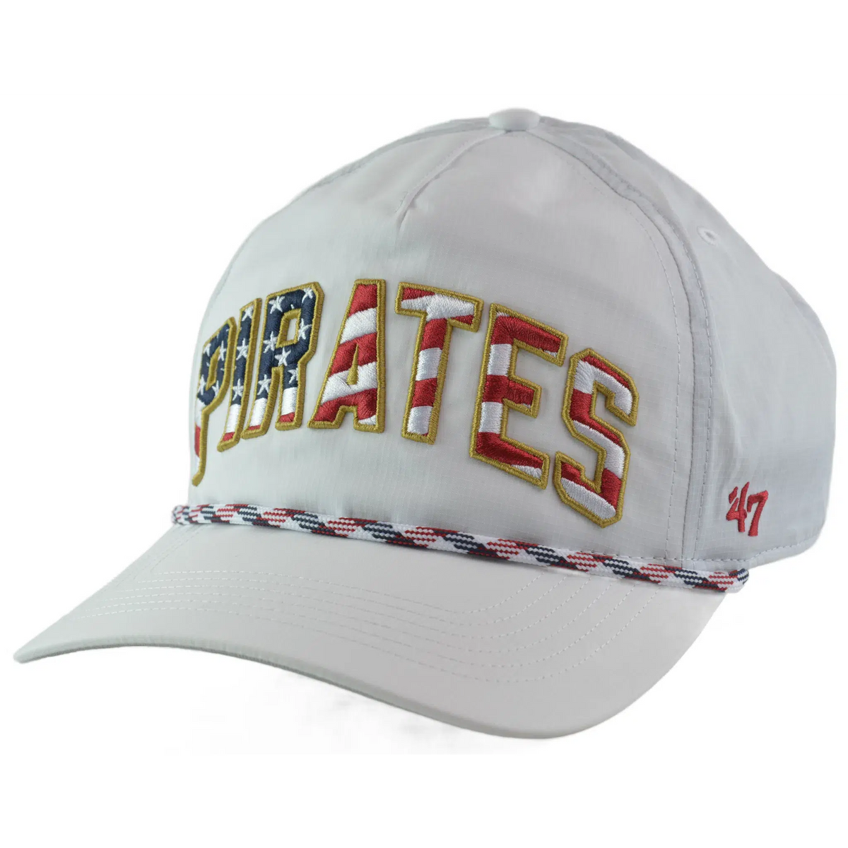 Pittsburgh Pirates '47 Stars & Stripes Flag Flutter Hitch Adjustable Lightweight MLB Captains Hat