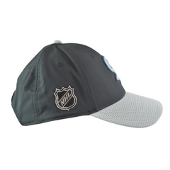 Seattle Kraken NHL Team Logo Men's Black & Gray Adjustable Hat by Fanatics Position 4