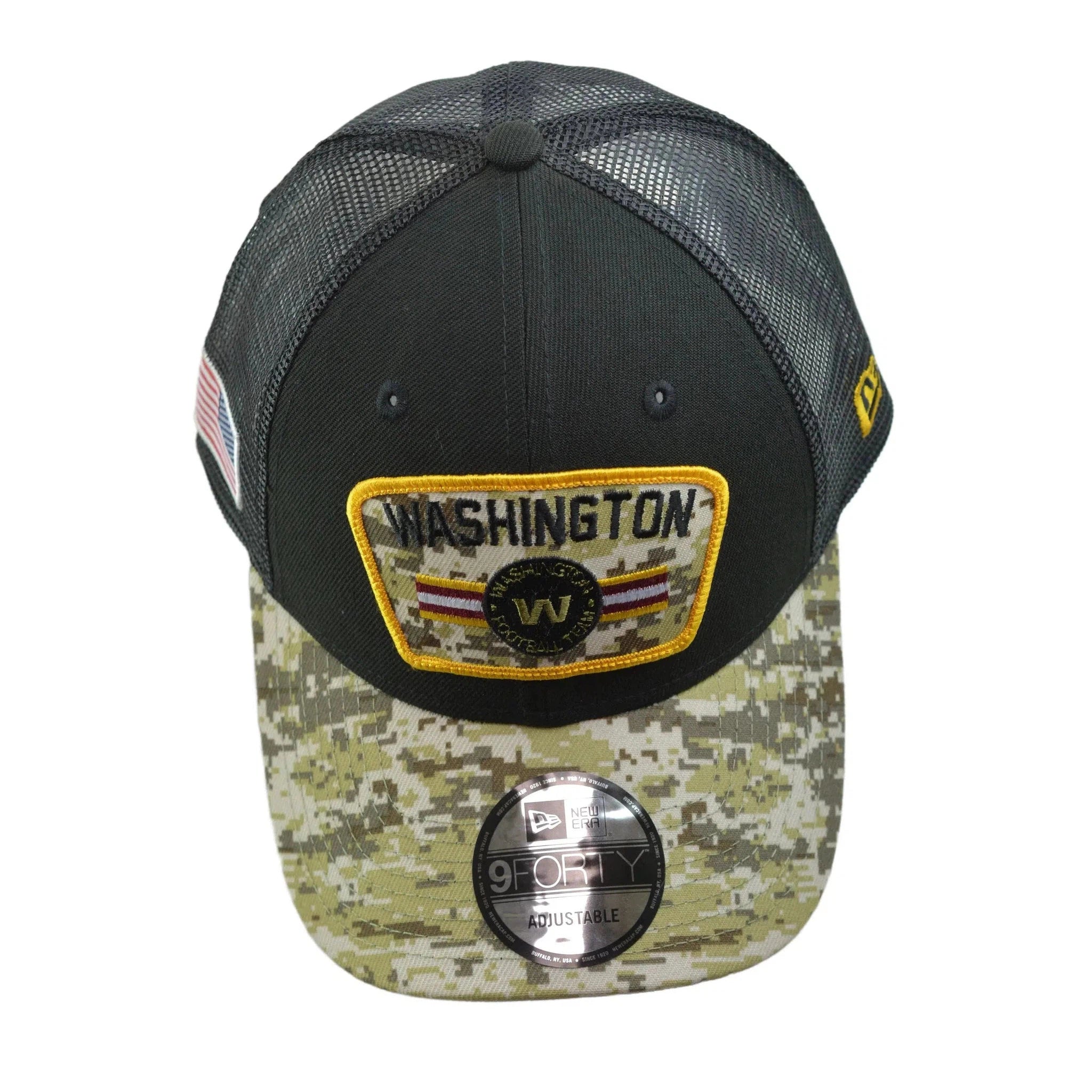 Washington Football Team New Era 940 Salute To Service Black & Camo Mesh Back Adjustable Men's Snapback Hat