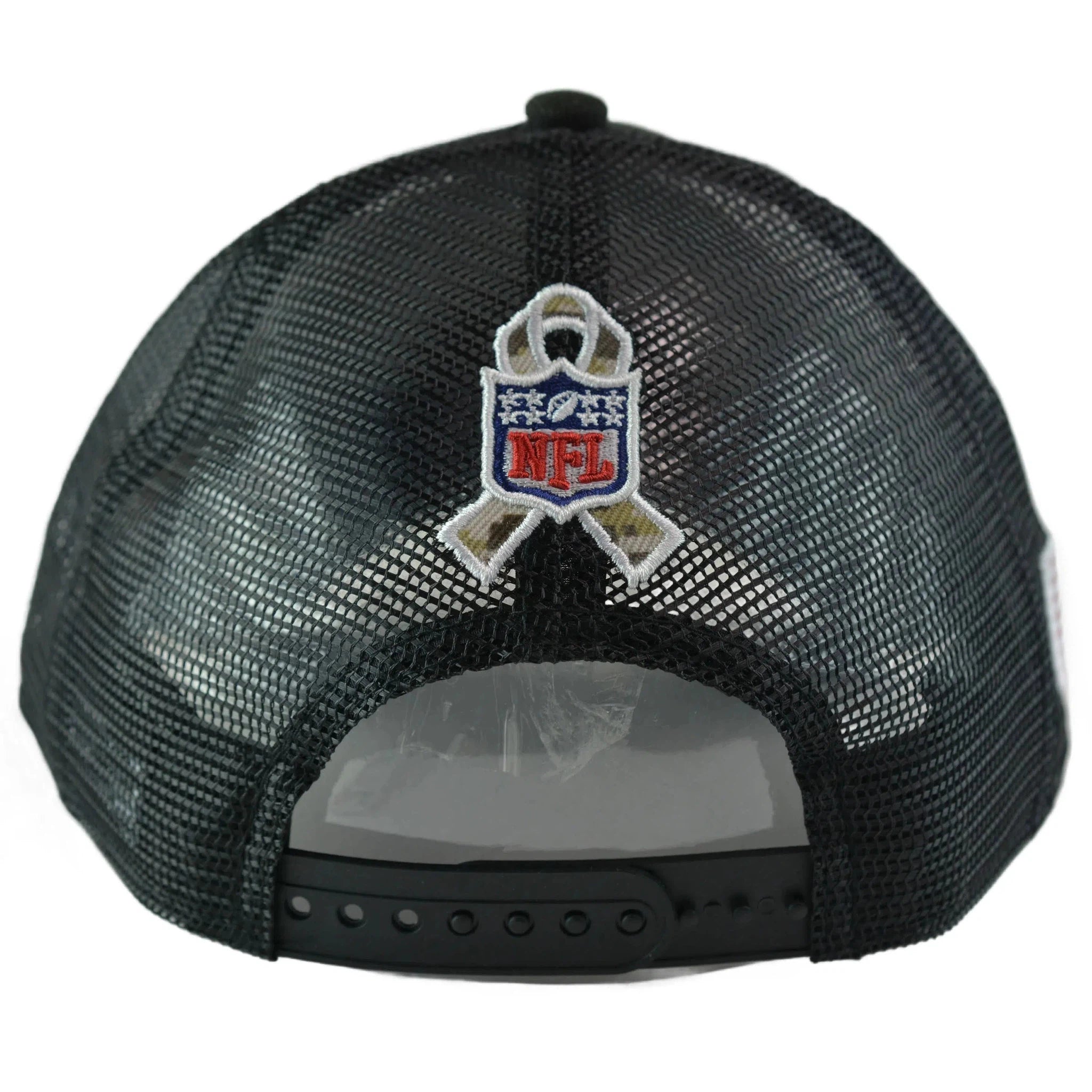 New England Patriots New Era 940 NFL Salute To Service Black & Camo Mesh Back Adjustable Men's Snapback Hat