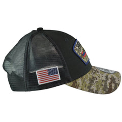 New England Patriots New Era 940 NFL Salute To Service Black & Camo Mesh Back Adjustable Men's Snapback Hat