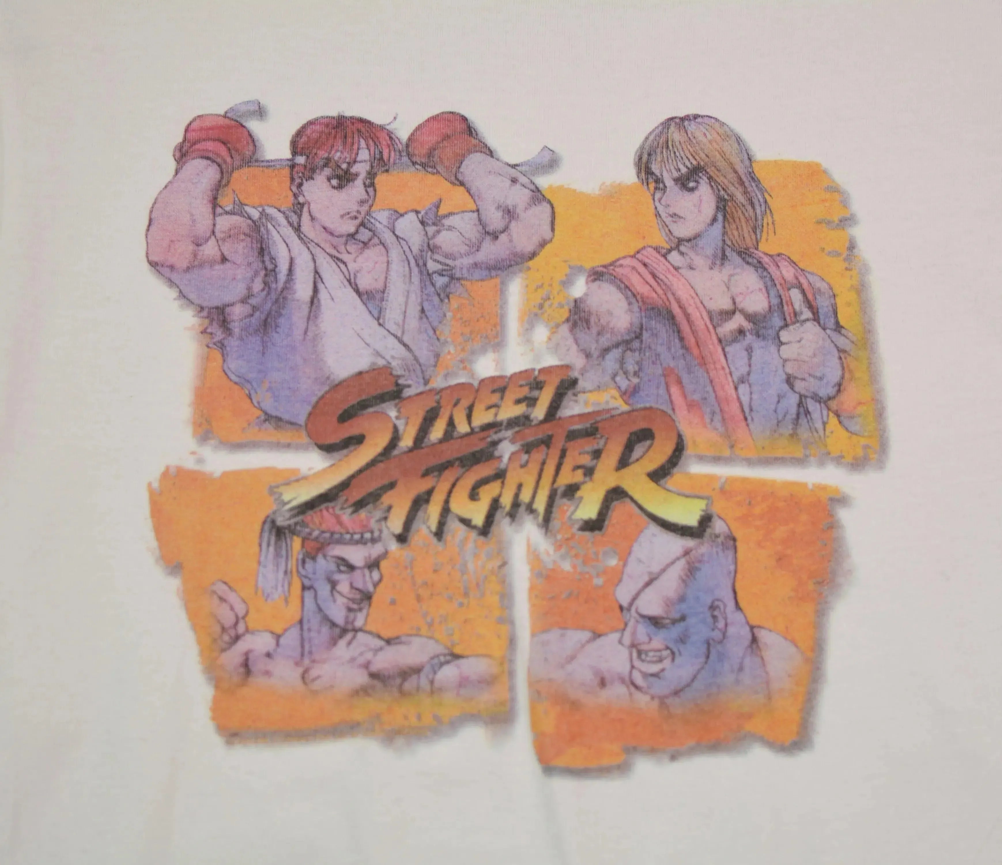 Street Fighter Video Game Inspired Short Sleeve White T-shirt